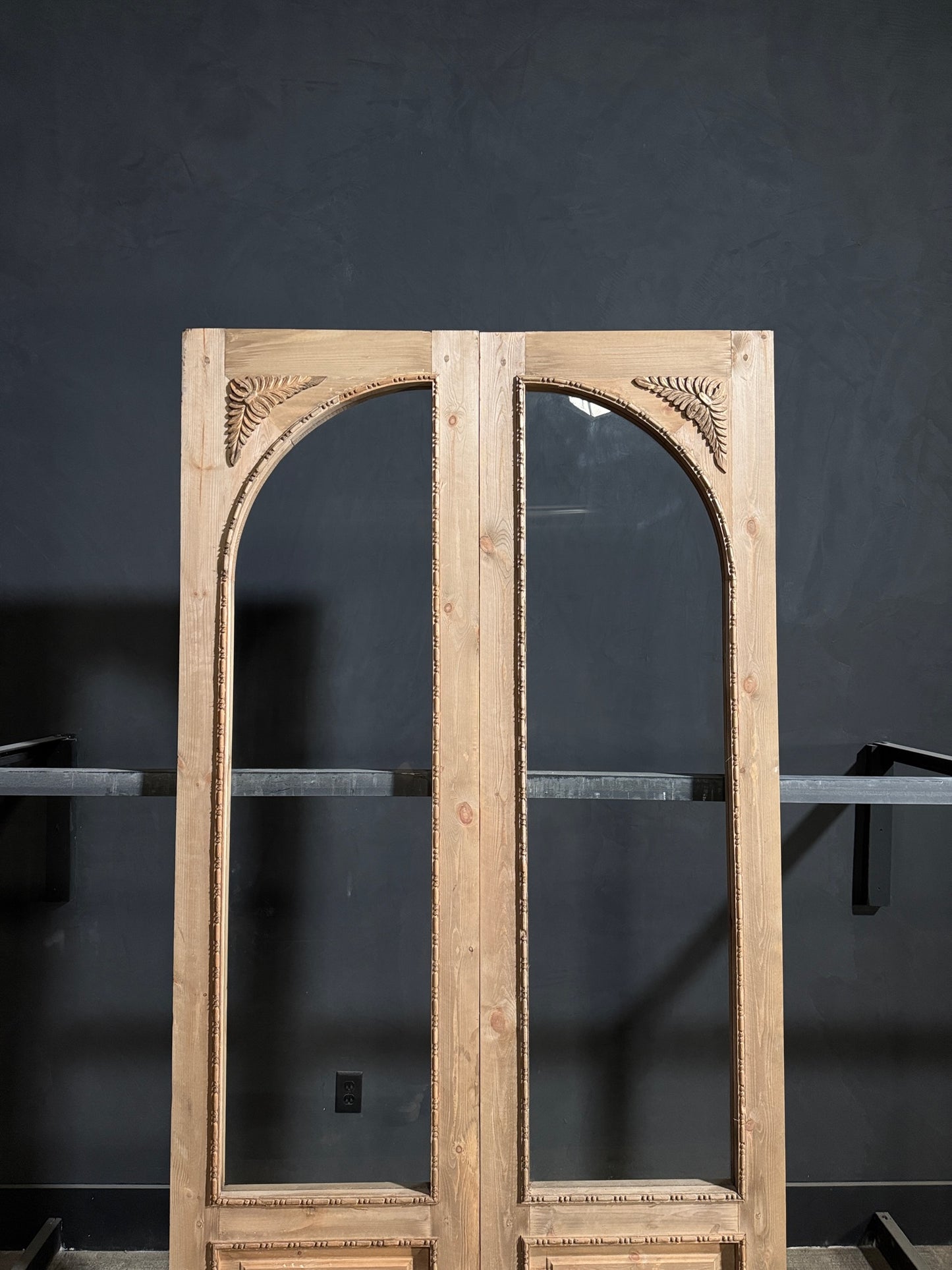 (Valencia) Handcrafted Arched Open Glass French Doors - 48x96 - N201