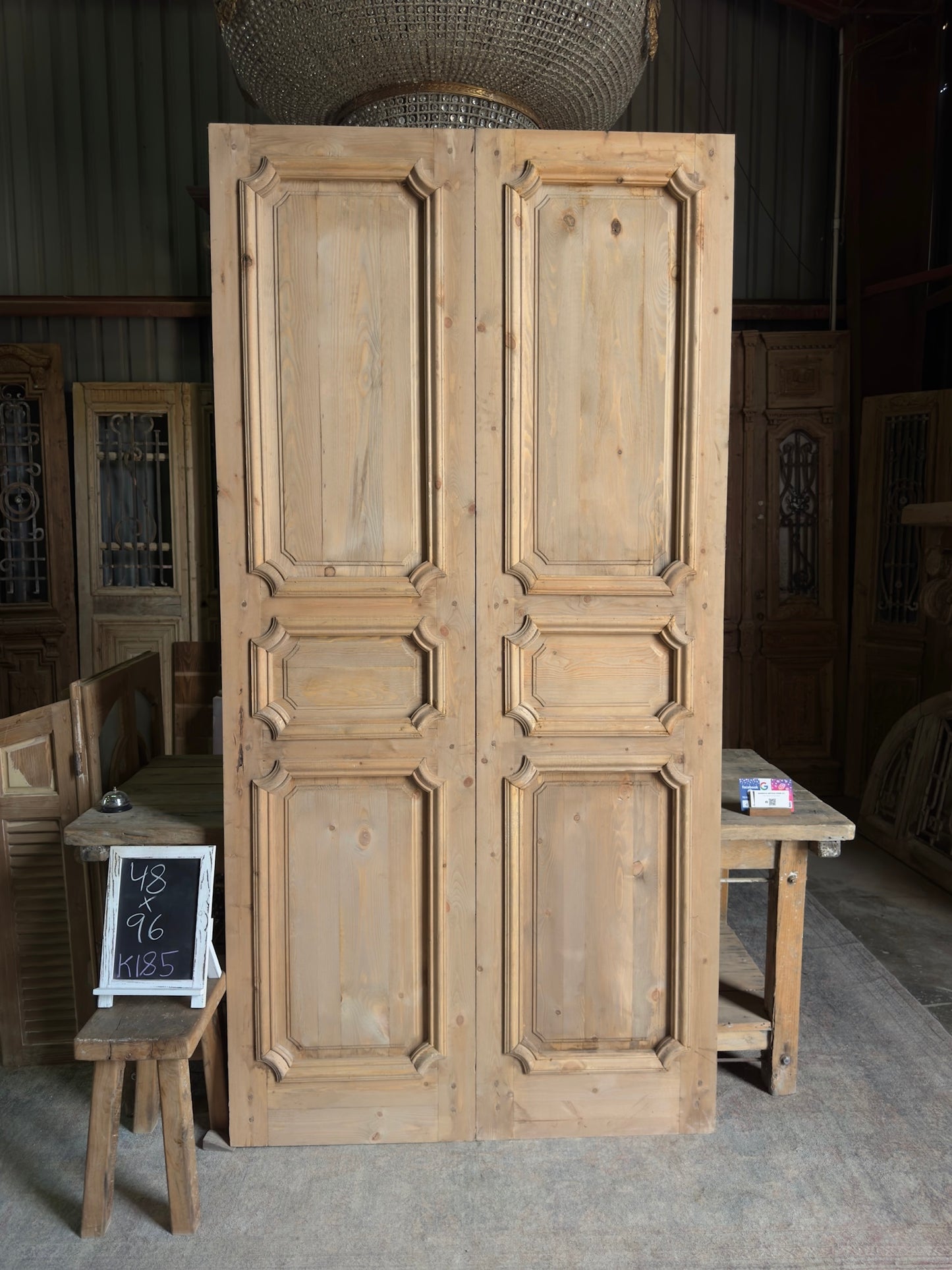 (The Edmund) Handcrafted Solid Wood French Doors - 48x96 K185