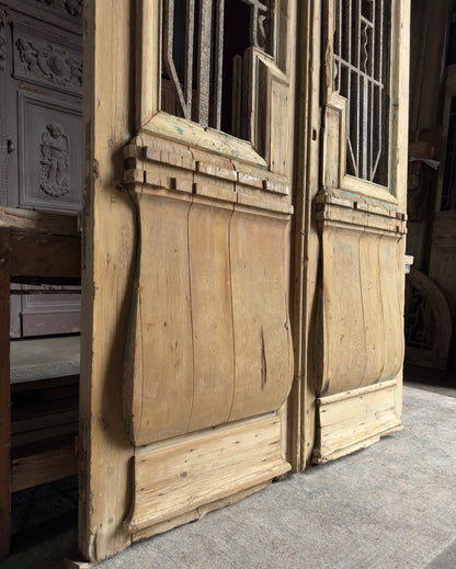 Large Antique Iron Entry Doors - 57.25x98 K267