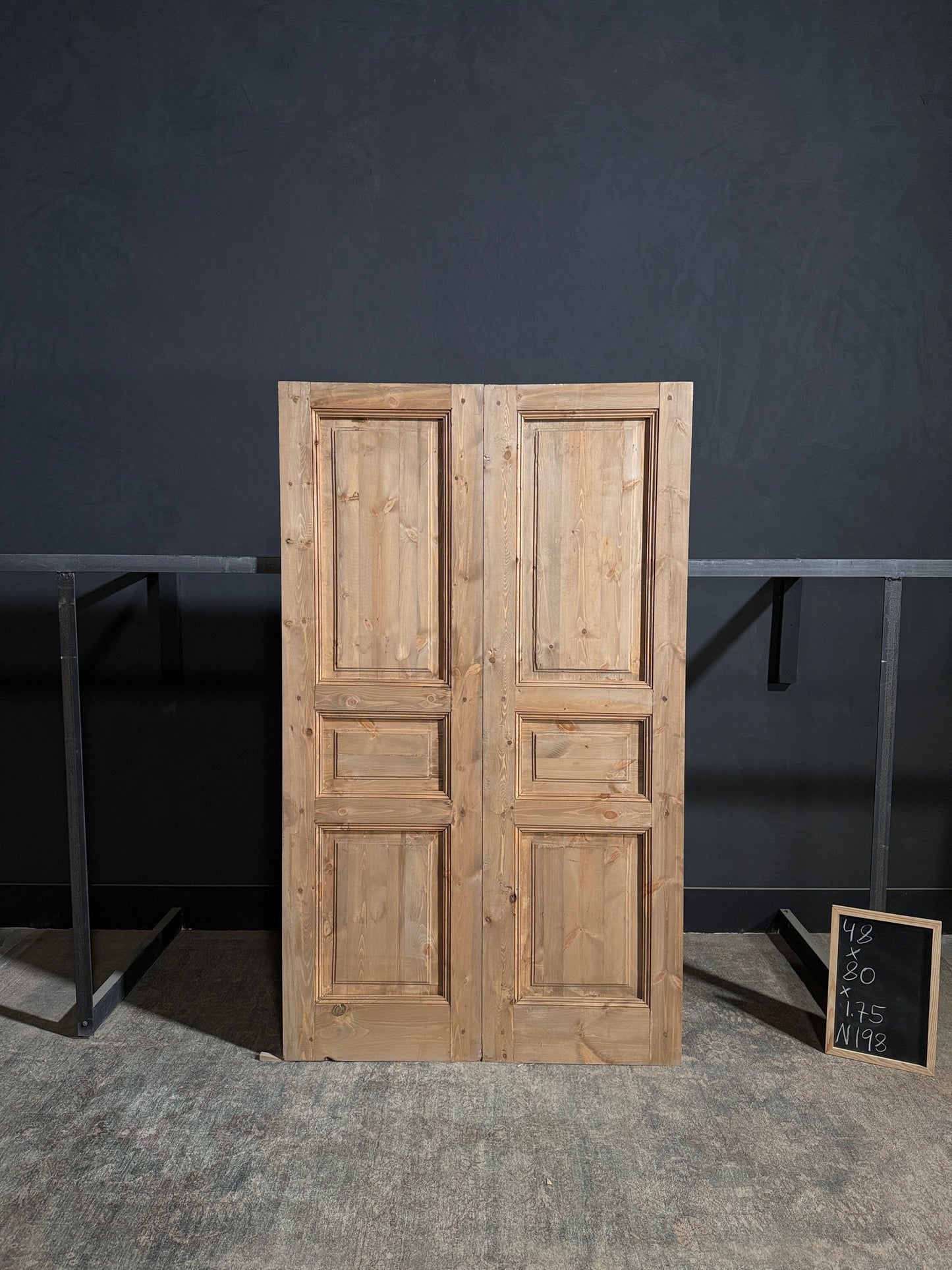 Handcrafted 3 Panel Solid French Doors - 48x80 - N198