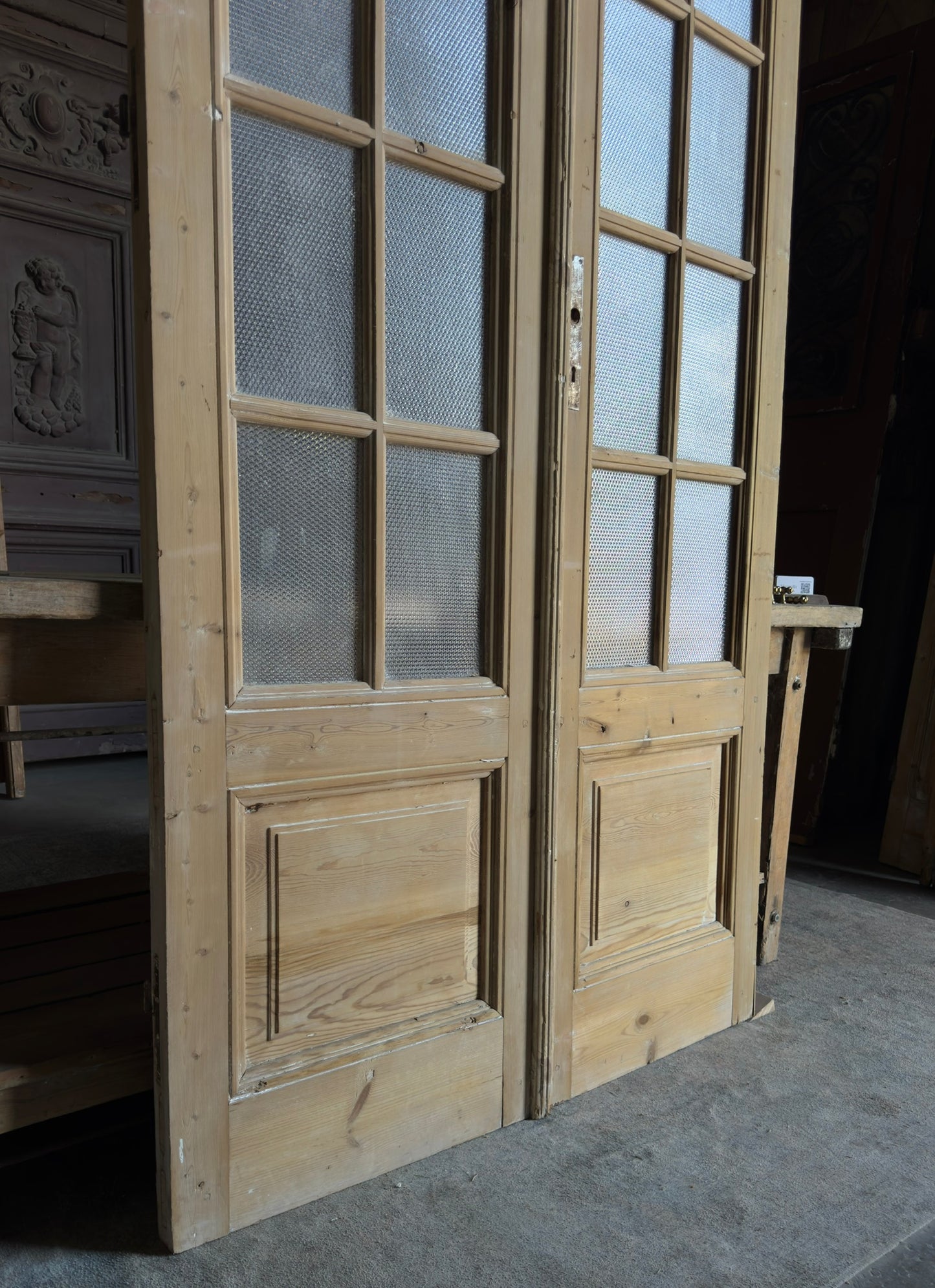 10 Lite Antique Glass French Doors - 46x95.5 - L307