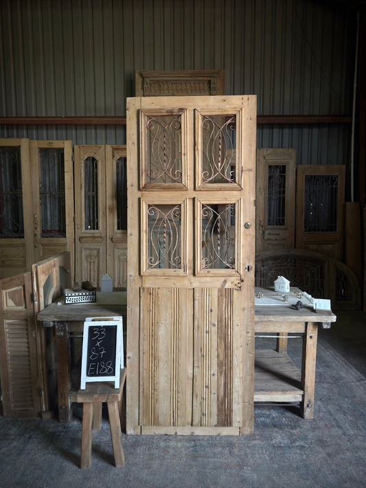 4 Light Antique French Iron Door - 33x87 E188