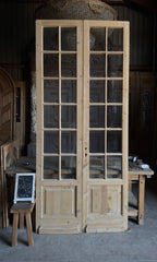 Tall Elegant Antique Glass French Doors - 47.75x108.5 - L474