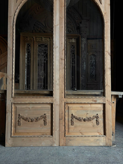 (Valencia) Handcrafted Arched Open Glass French Doors - 60x96 L51
