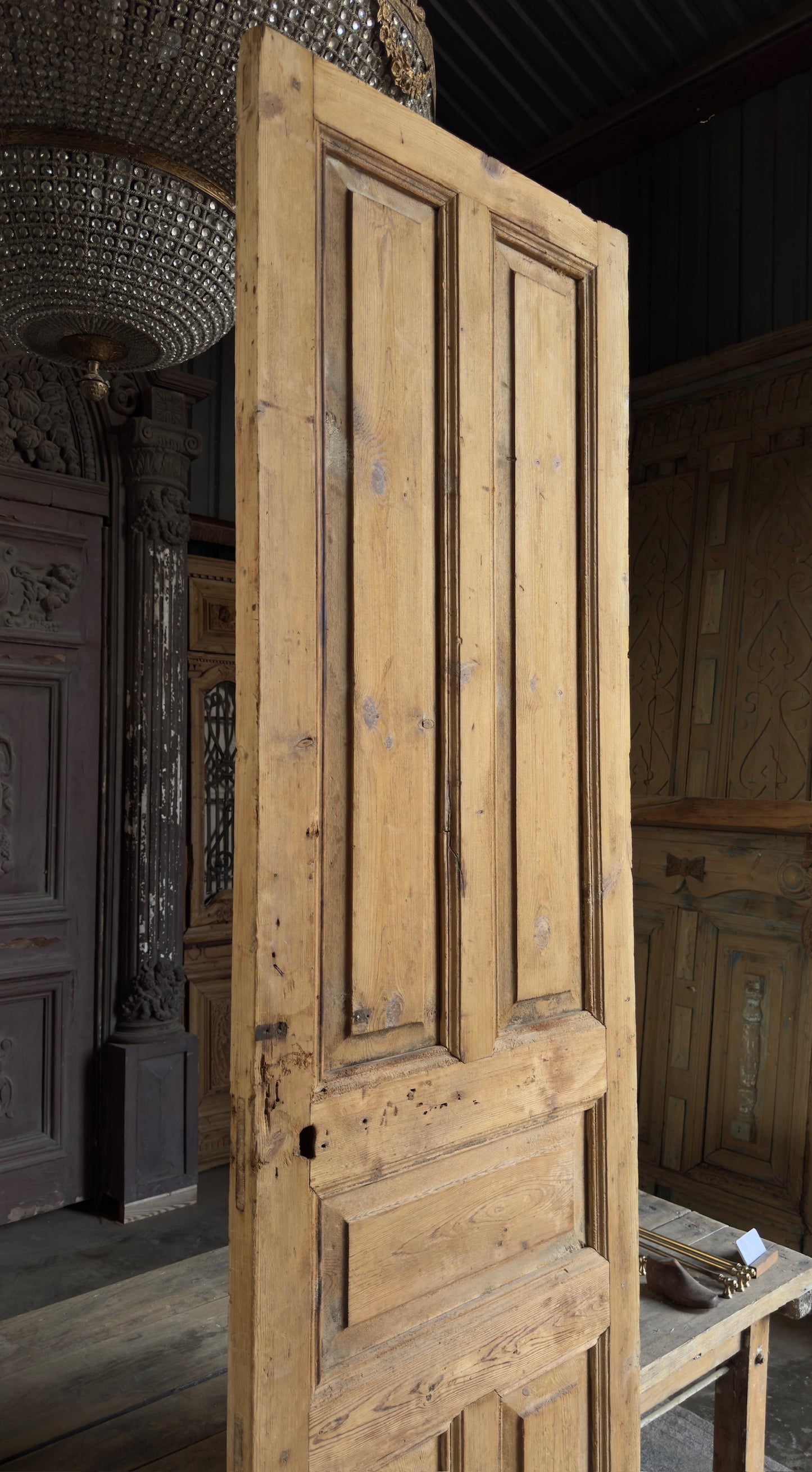 5 Panel Single Solid Antique Door - 27.5x102.5 - L173