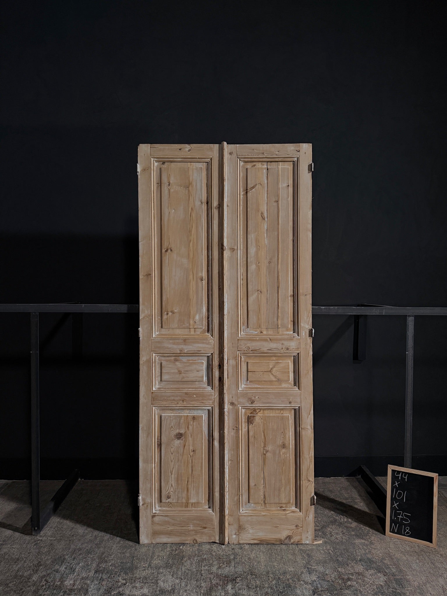 Antique Iron 3 Panel Double Doors - 44x101 - N18
