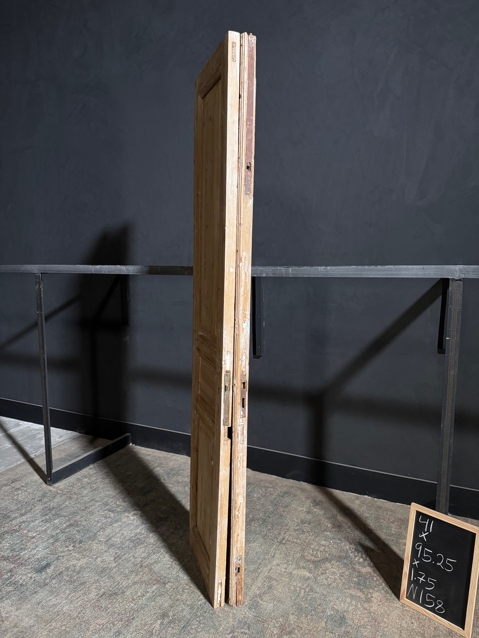 Antique 3 Panel Solid Double Doors - 41x95.25 - N158