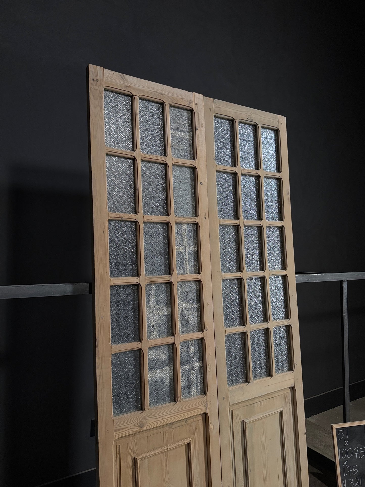 Antique Obscured Glass 15 Lite French Doors - 51x100.75 - N321