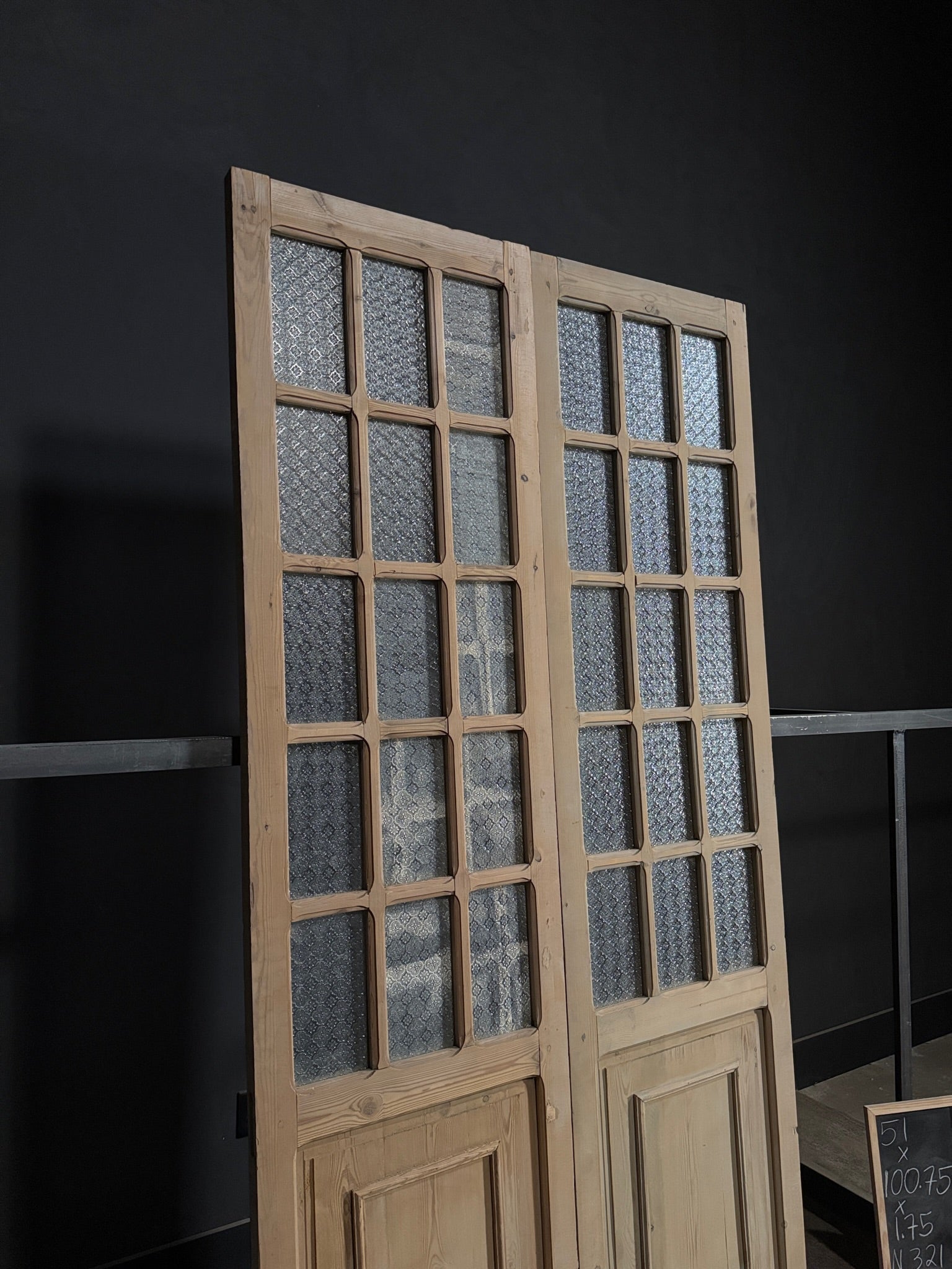 Antique Obscured Glass 15 Lite French Doors - 51x100.75 - N321
