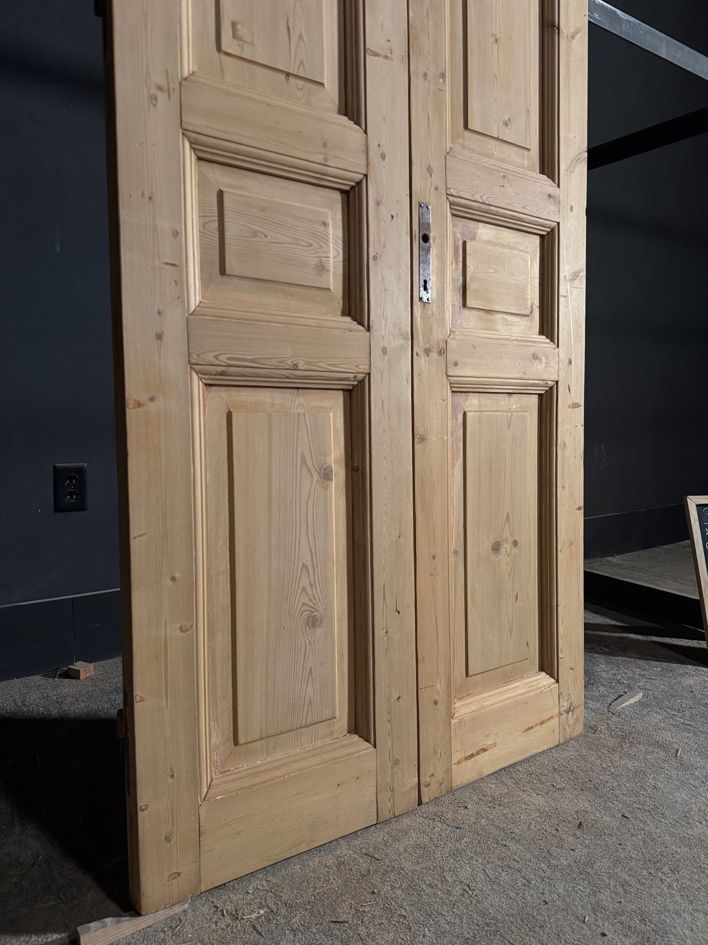 Antique 3 Panel Solid Double Doors - 36x94.5 - N570