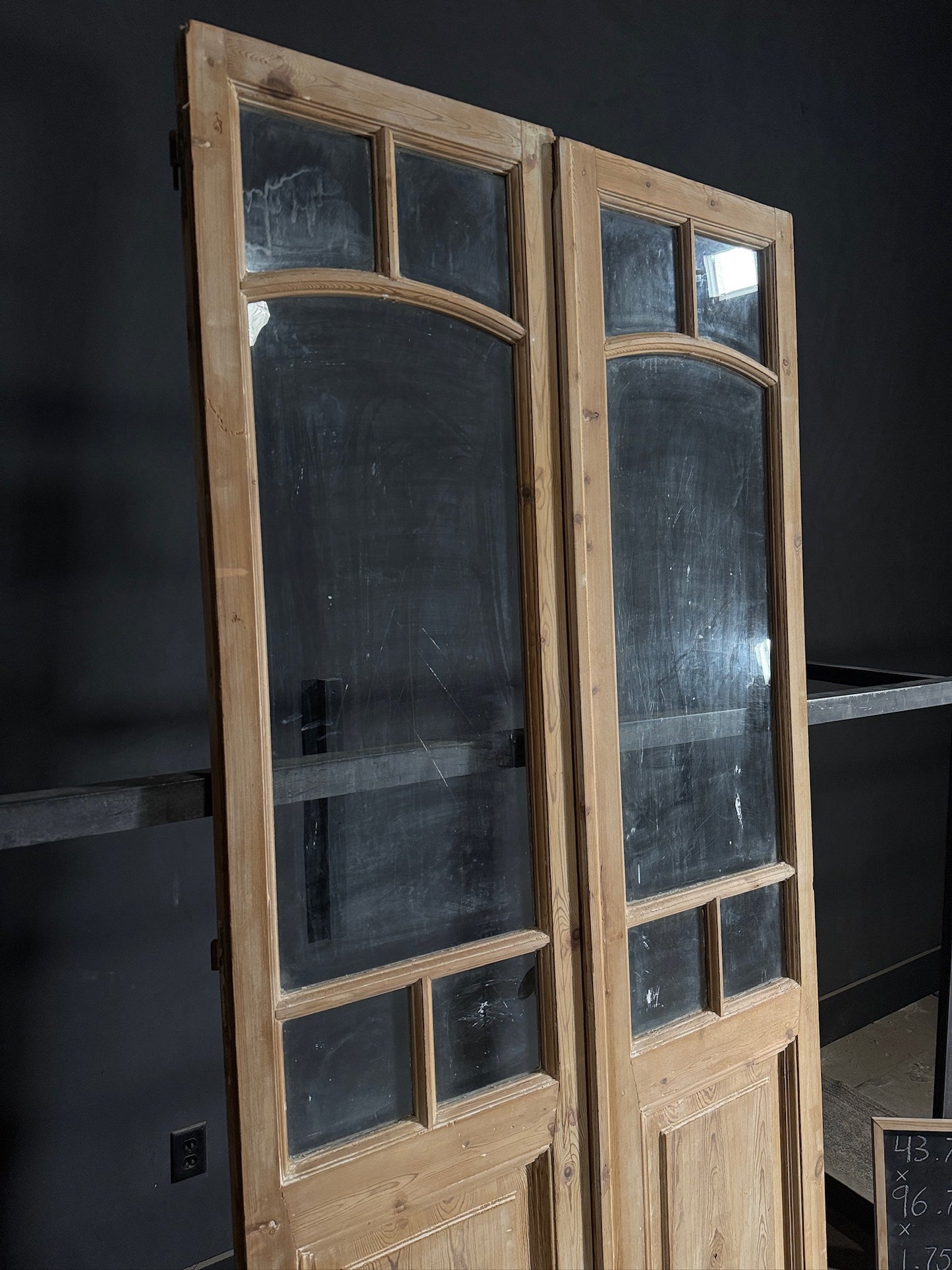 Antique Glass 2 Lite French Doors - 43.75x96.75 - N488