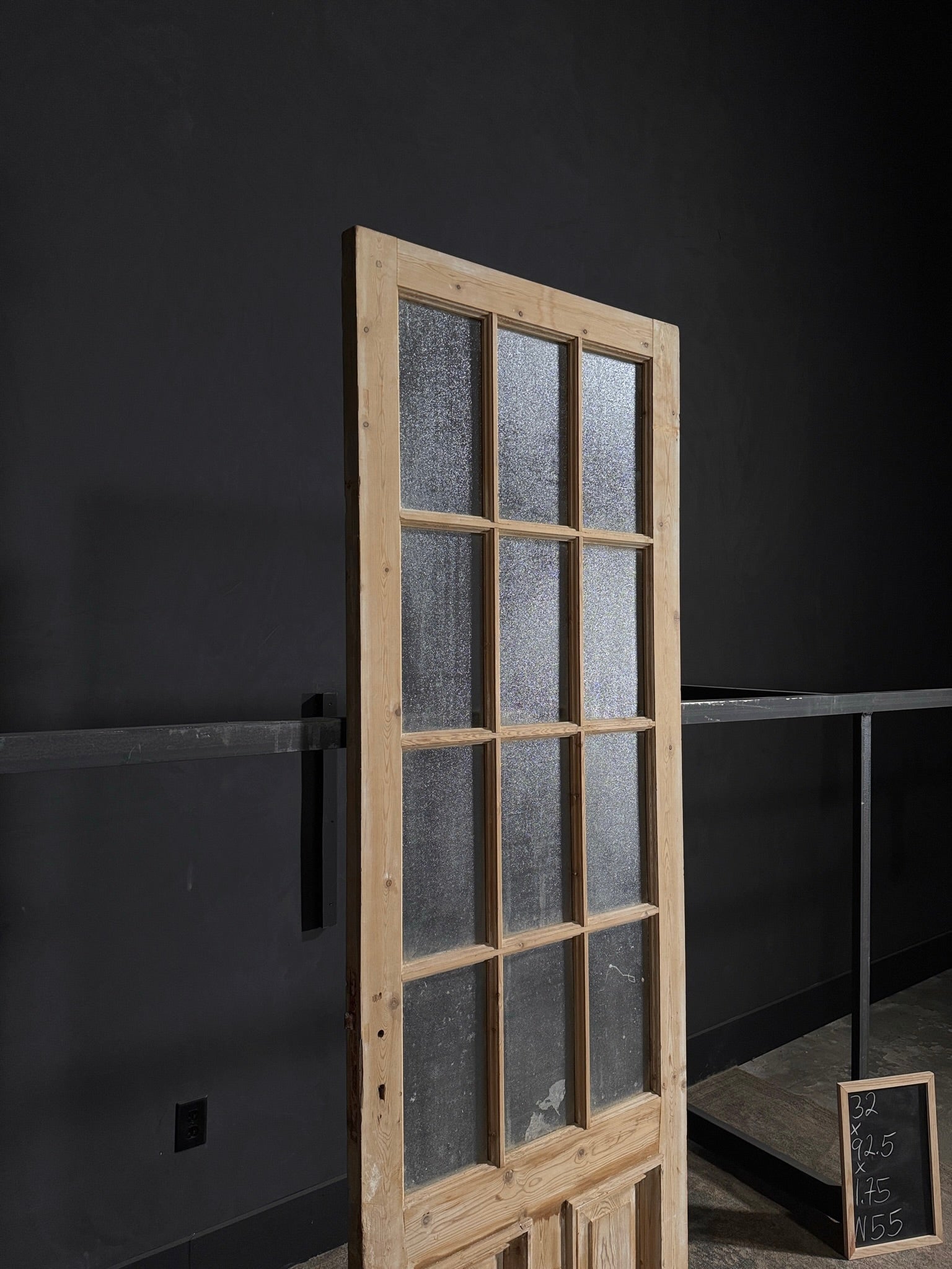 Antique 12 Lite Glass Single Door - 32x92.5 - N55