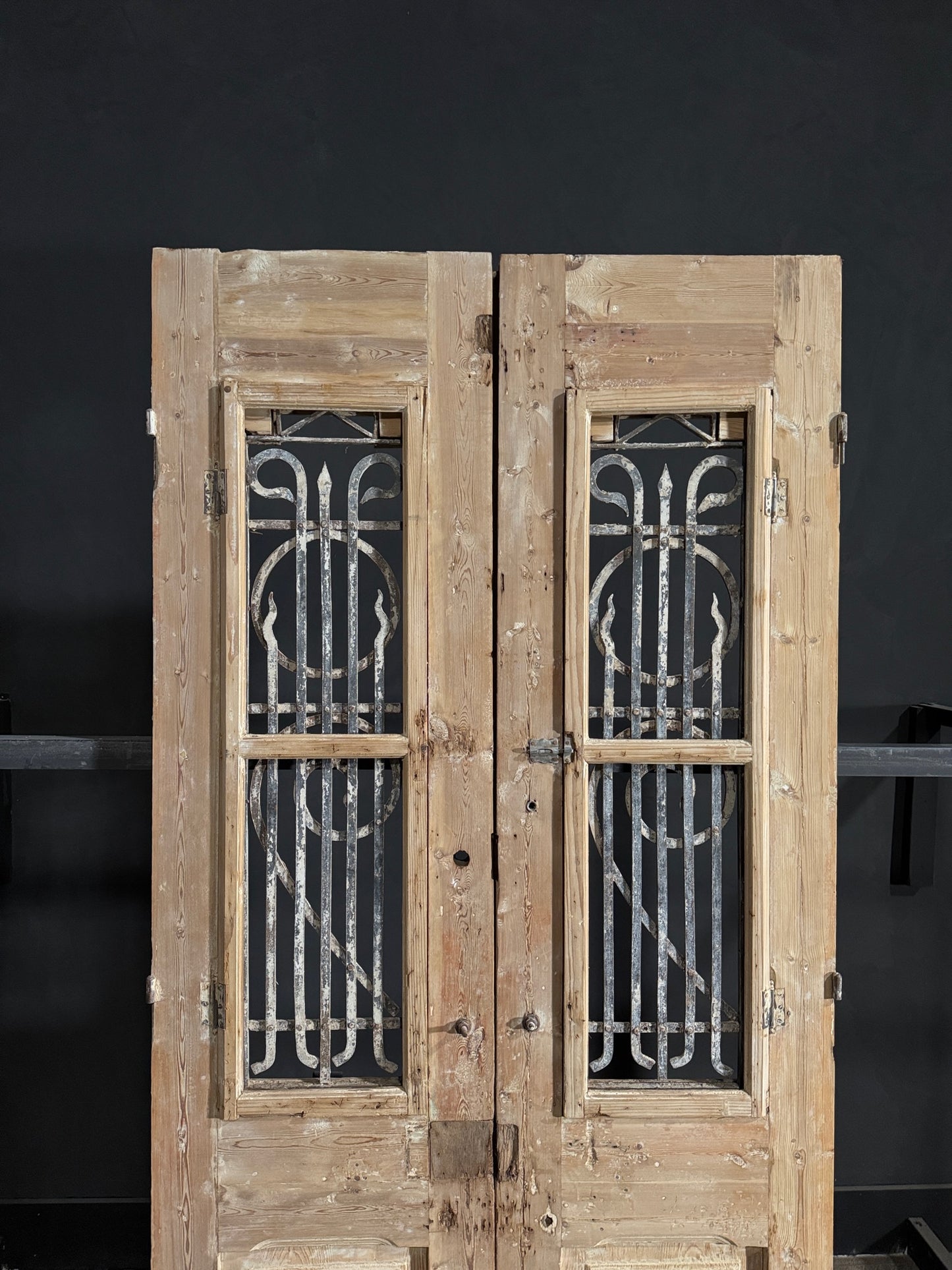 Antique Iron French Doors - 43.75x92 - N101