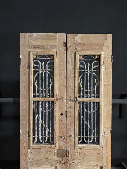 Antique Iron French Doors - 43.75x92 - N101