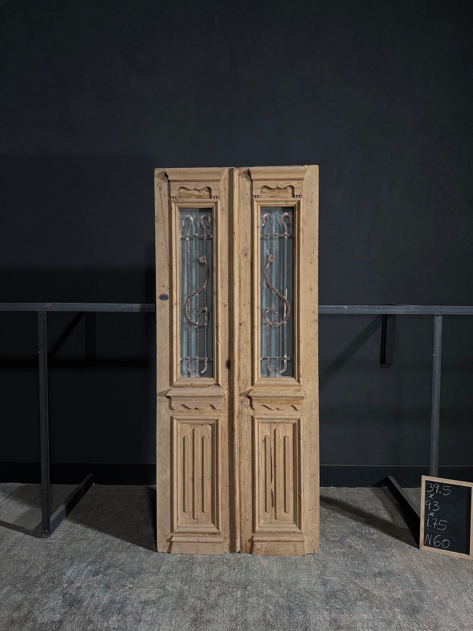 Antique Iron French Doors - 39.5x93 - N60