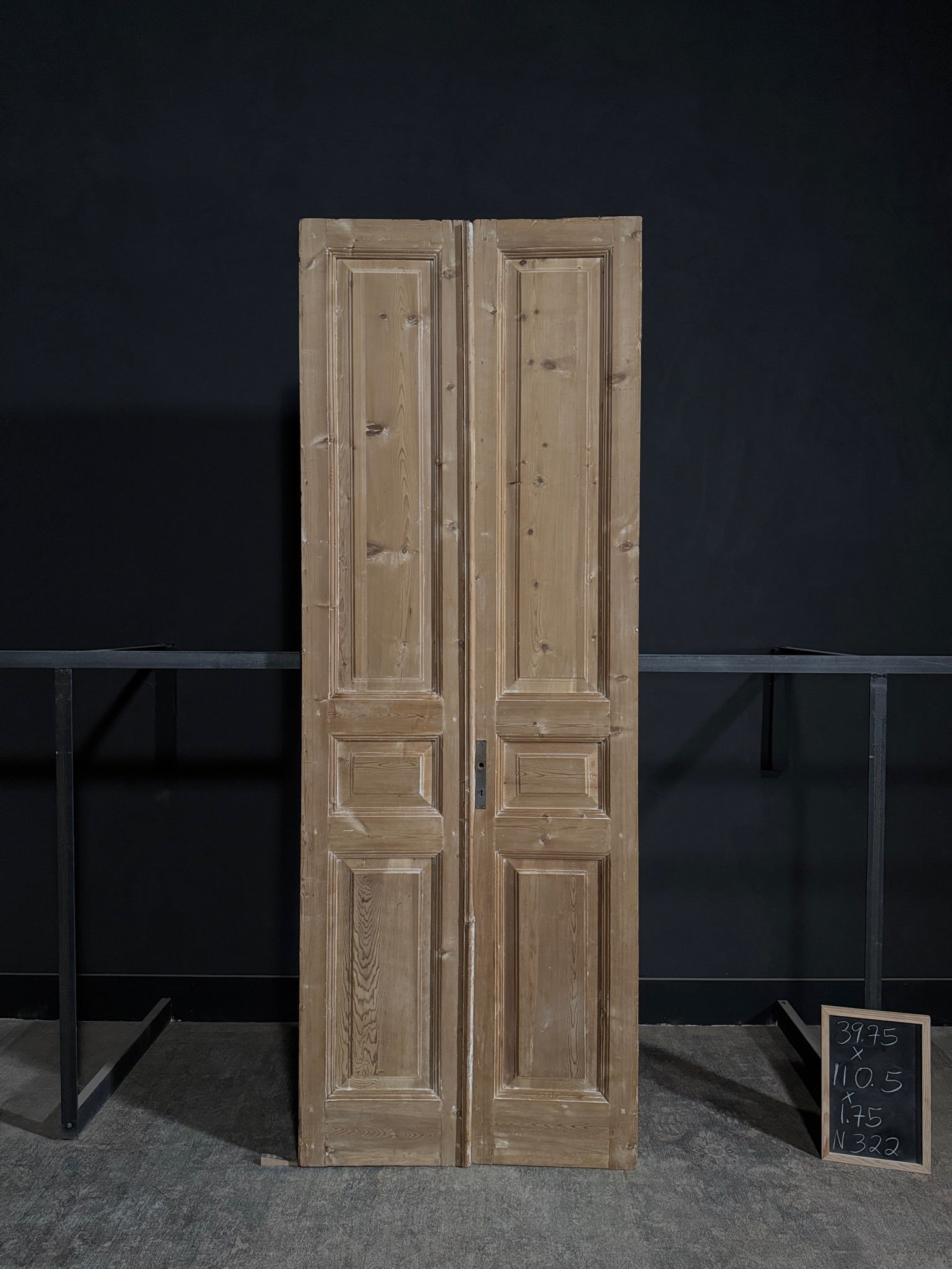 Antique 3 Panel Solid Double Doors - 39.75x110.5 - N322