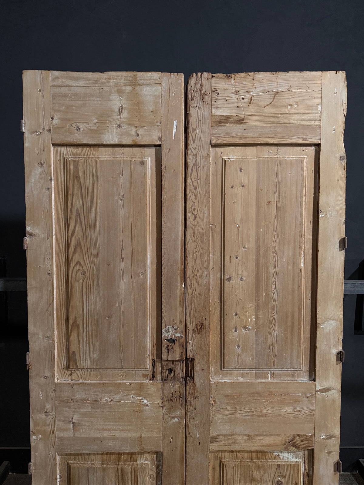 Antique Carved Angel Raised Panel Double Doors - 50x92 - N746