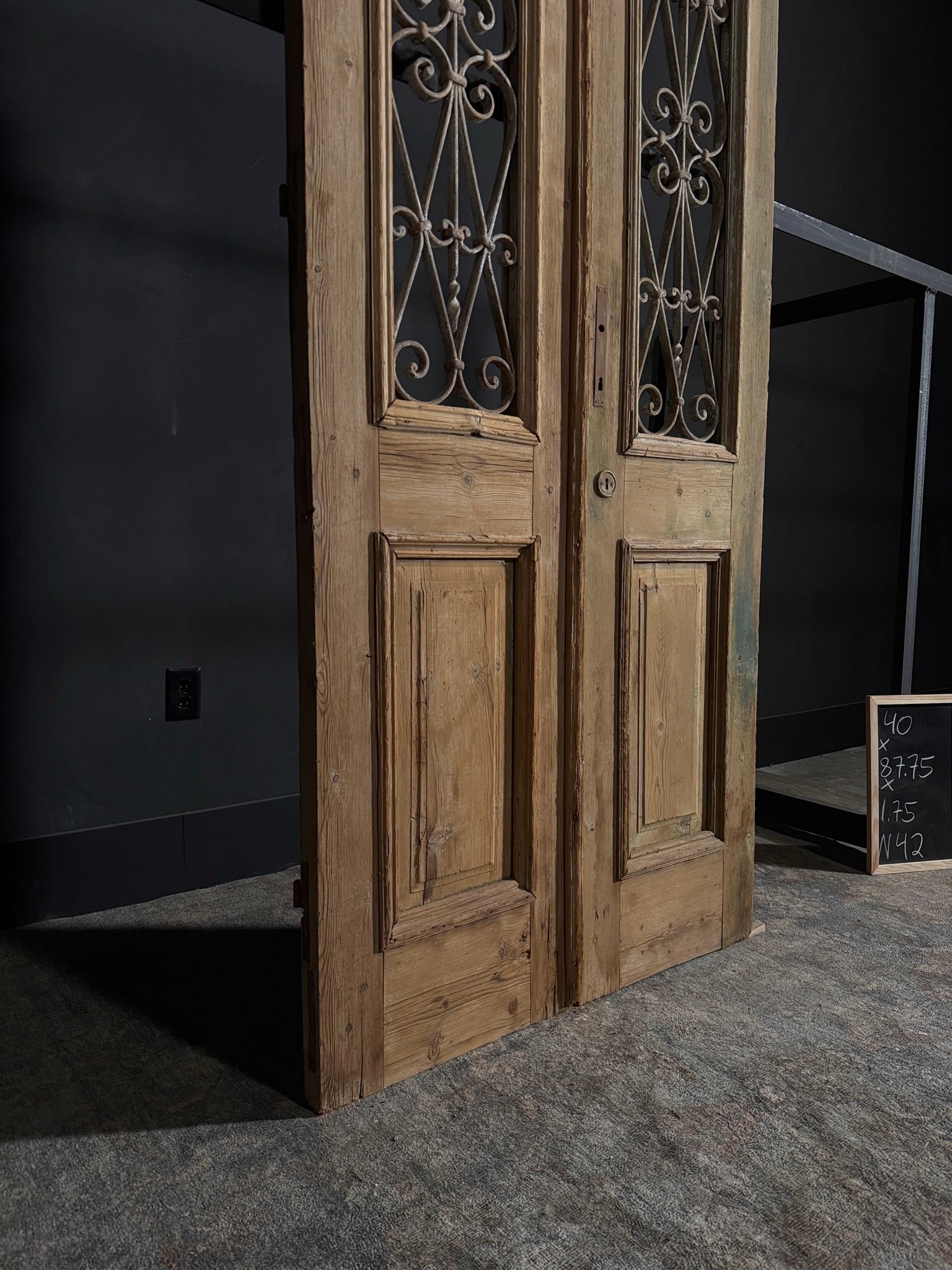 Antique Iron French Doors - 40x87.75 - N42