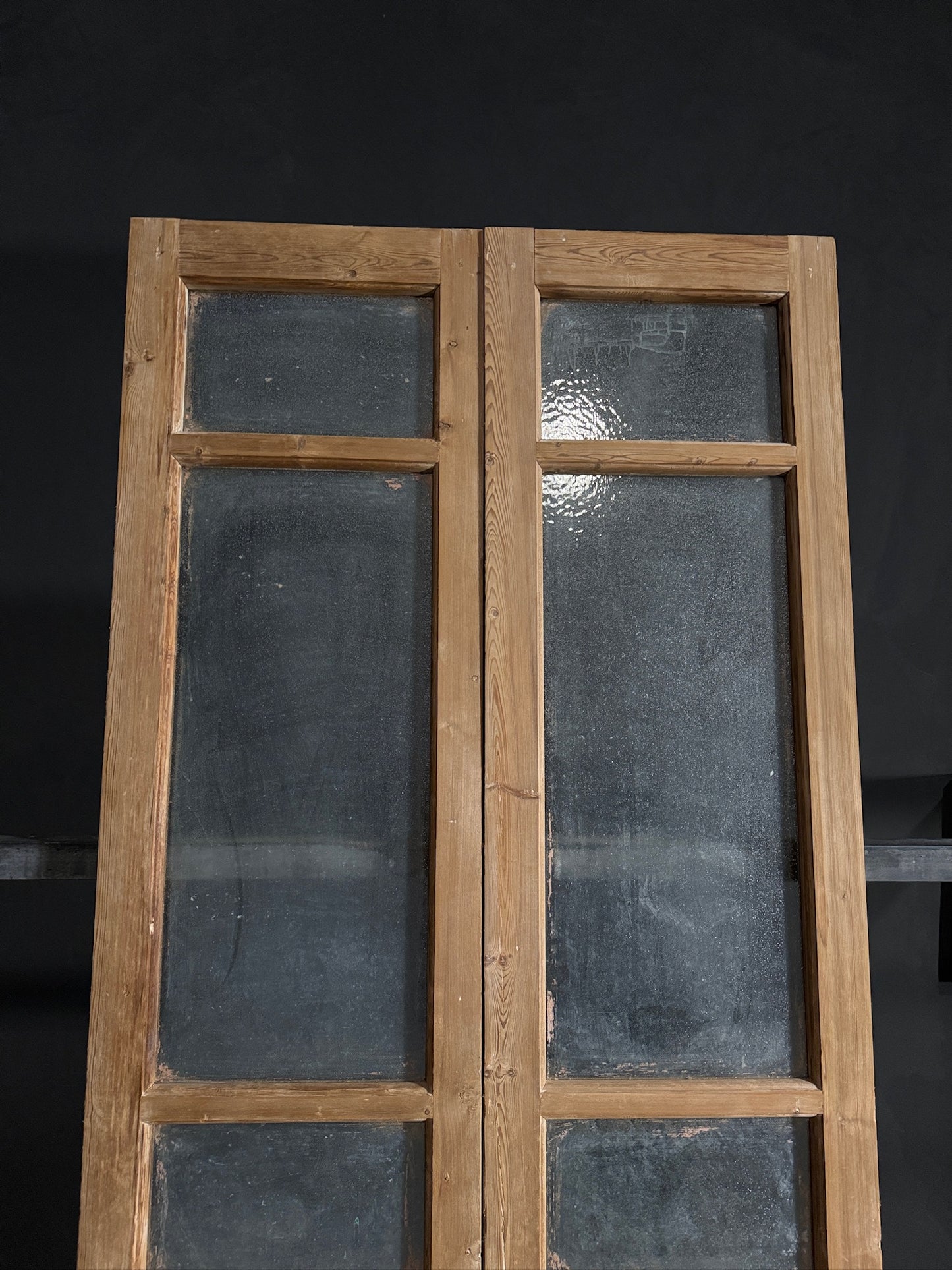 Antique Obscured Glass 3 Lite French Doors - 40.25x94.5 - N482
