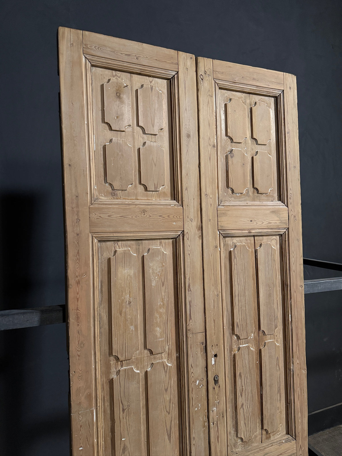 Antique 3 Panel Solid Double Doors - 39.5x97 - N691