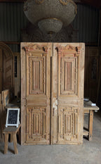 Antique Carved French Doors - 51.5x82.75 - L579