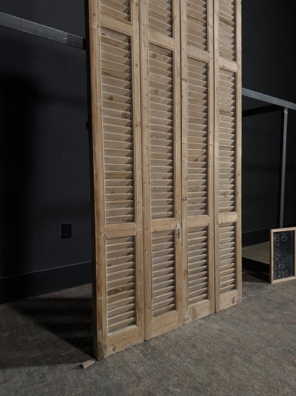 Antique Louvered 3 Panel Bi-Fold Doors - 43.75x86 - N296