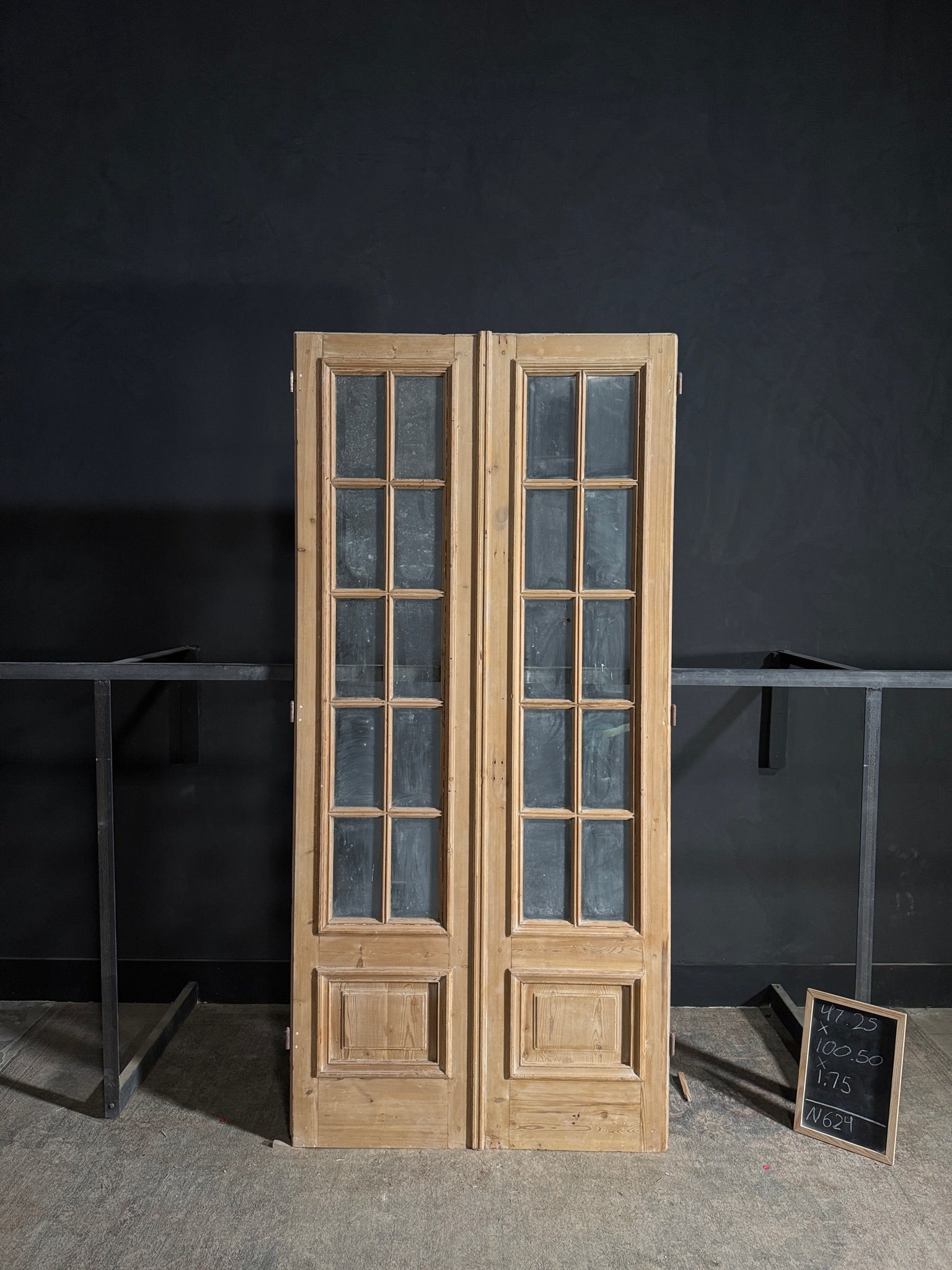 Antique Glass 10 Lite French Doors - 47.25x100.5 - N624