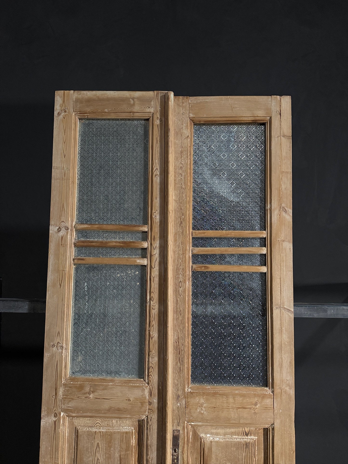 Antique Obscured Glass 2 Lite French Doors - 38.75x94.25 - N478