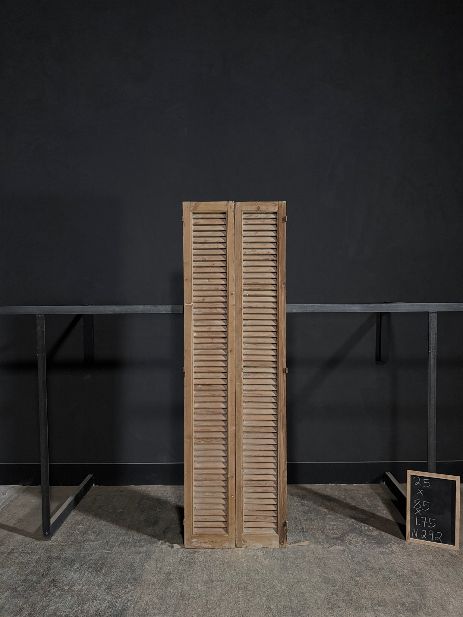 Antique Louvered Double Doors - 25x85 - N292