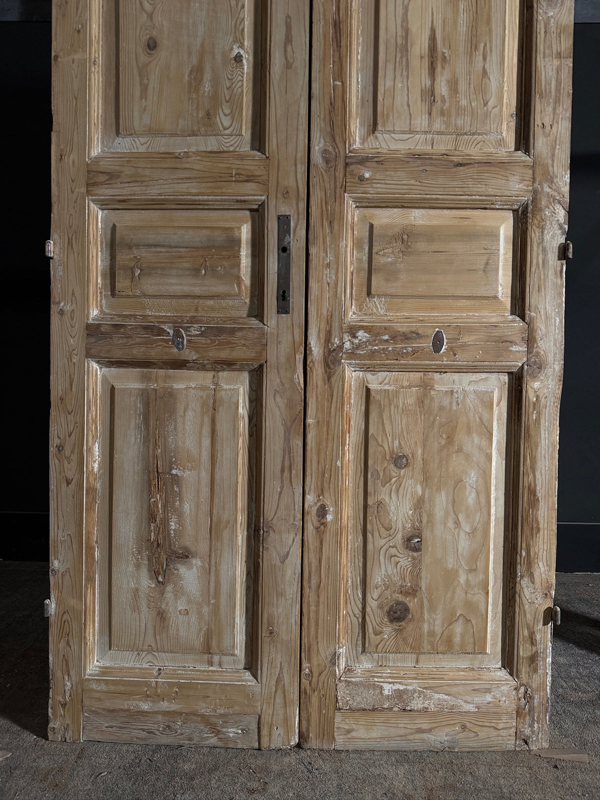 Antique 3 Panel Solid Double Doors - 40.25x90 - N587