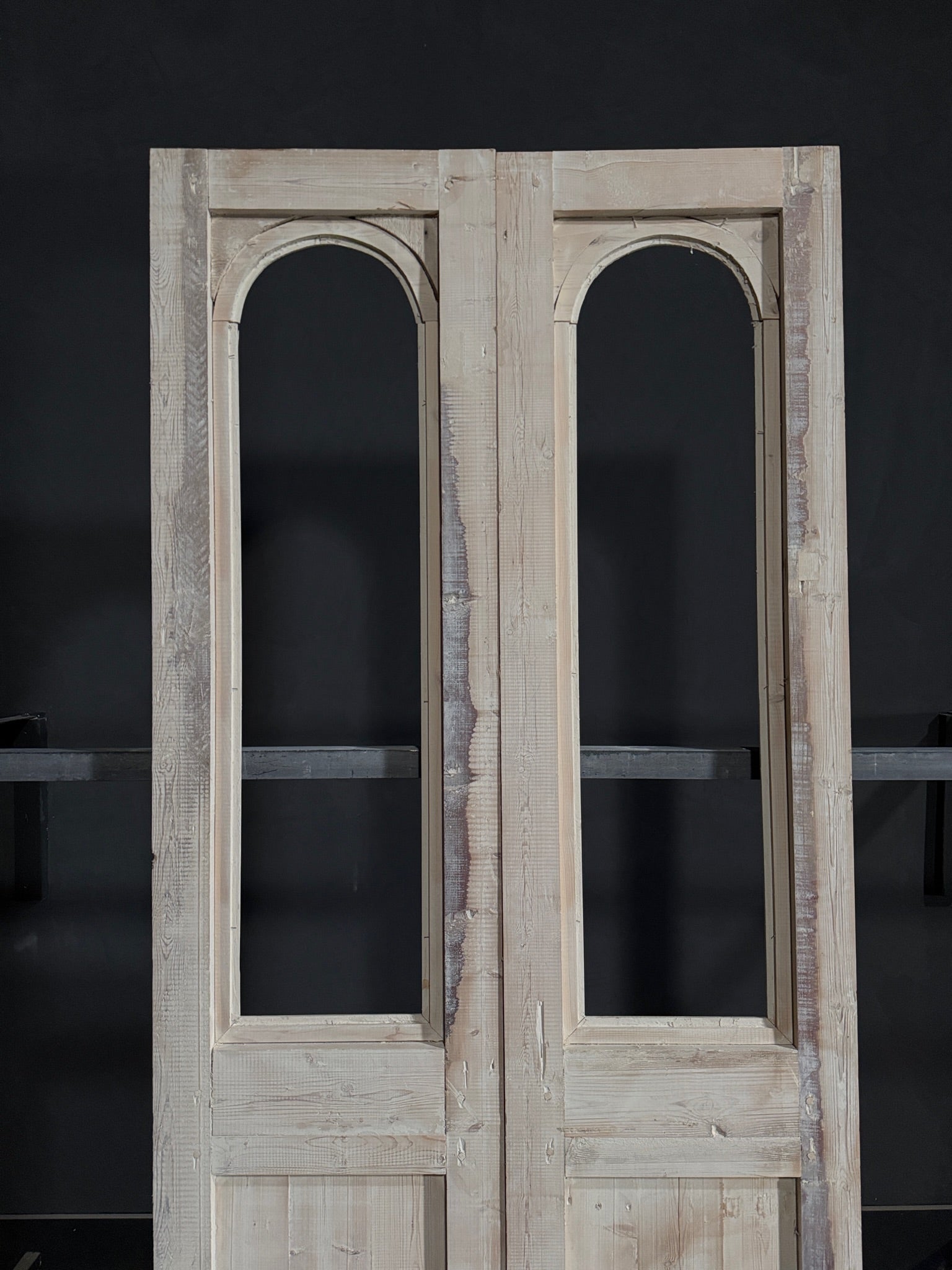 Antique Carved Arched Double Doors - 45.5x99.75 - N341