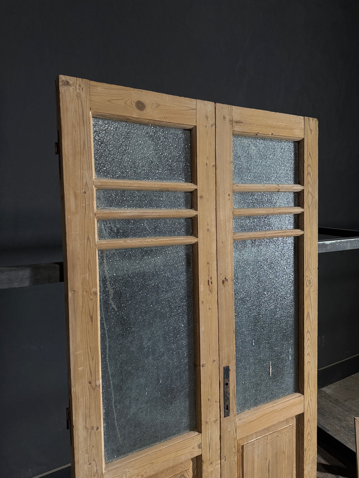 Antique Obscured Glass 3 Lite French Doors - 40.5x80 - N512
