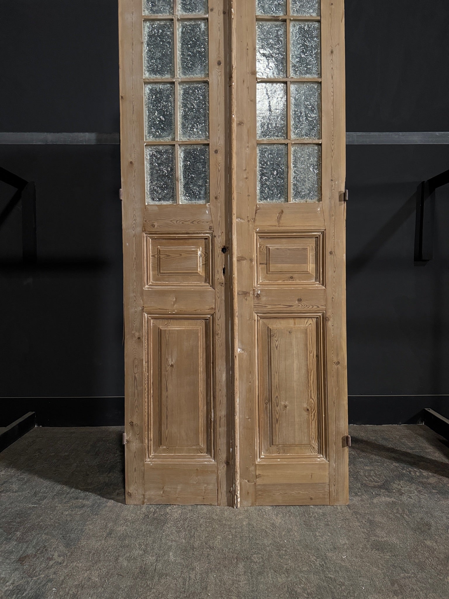 Antique Obscured Glass 8 Lite French Doors - 36x90.5 - N290