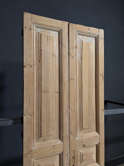Antique 3 Panel Solid Double Doors - 35.5x97.5 - N696