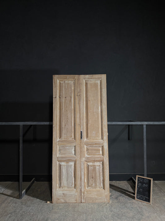 Antique 3 Panel Solid Double Doors - 42.75x97.5 - N523