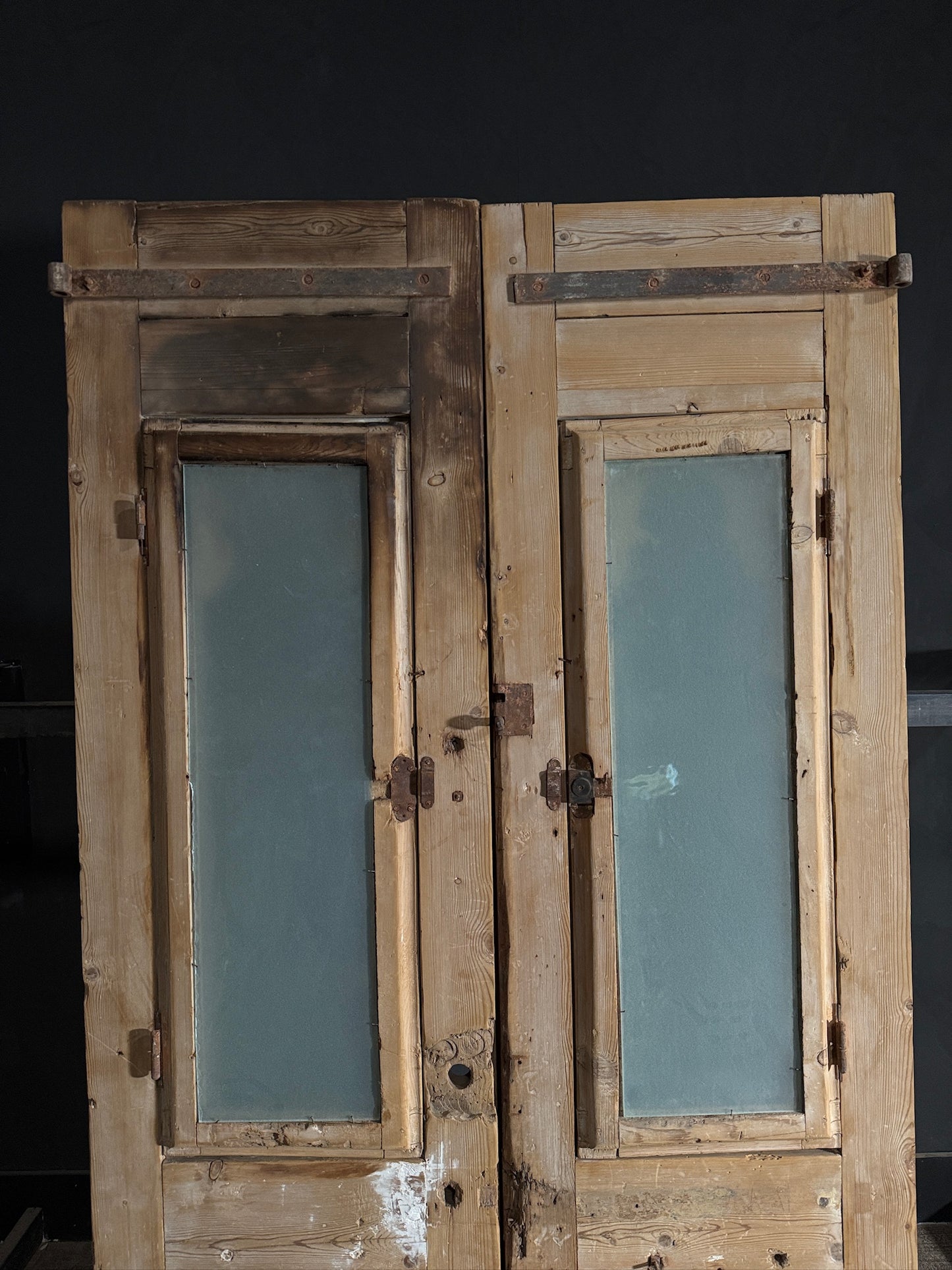 Antique Carved 1 Lite French Doors - 47.75x89 - N586