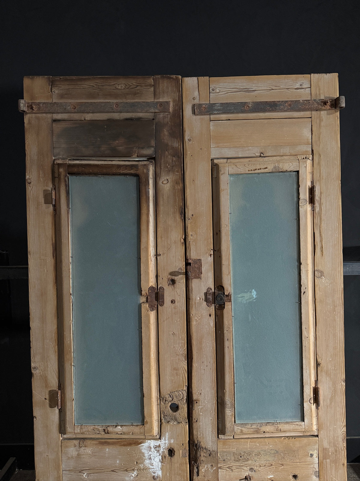 Antique Carved 1 Lite French Doors - 47.75x89 - N586