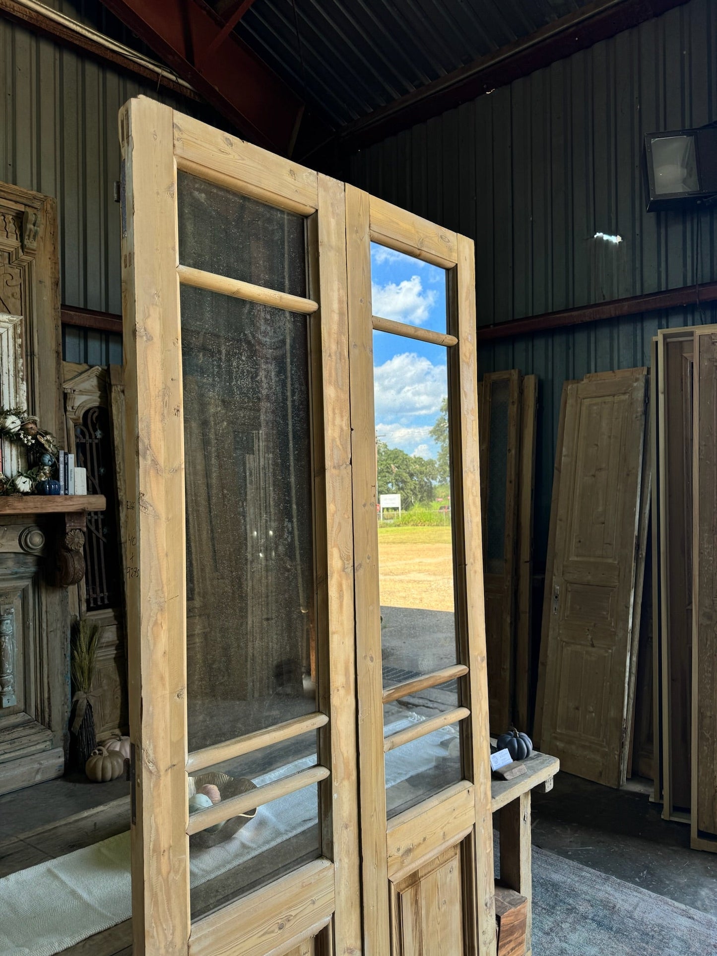 4 Light Antique Glass French Doors - 40x92.75 - Magnolia Antique Door Co.