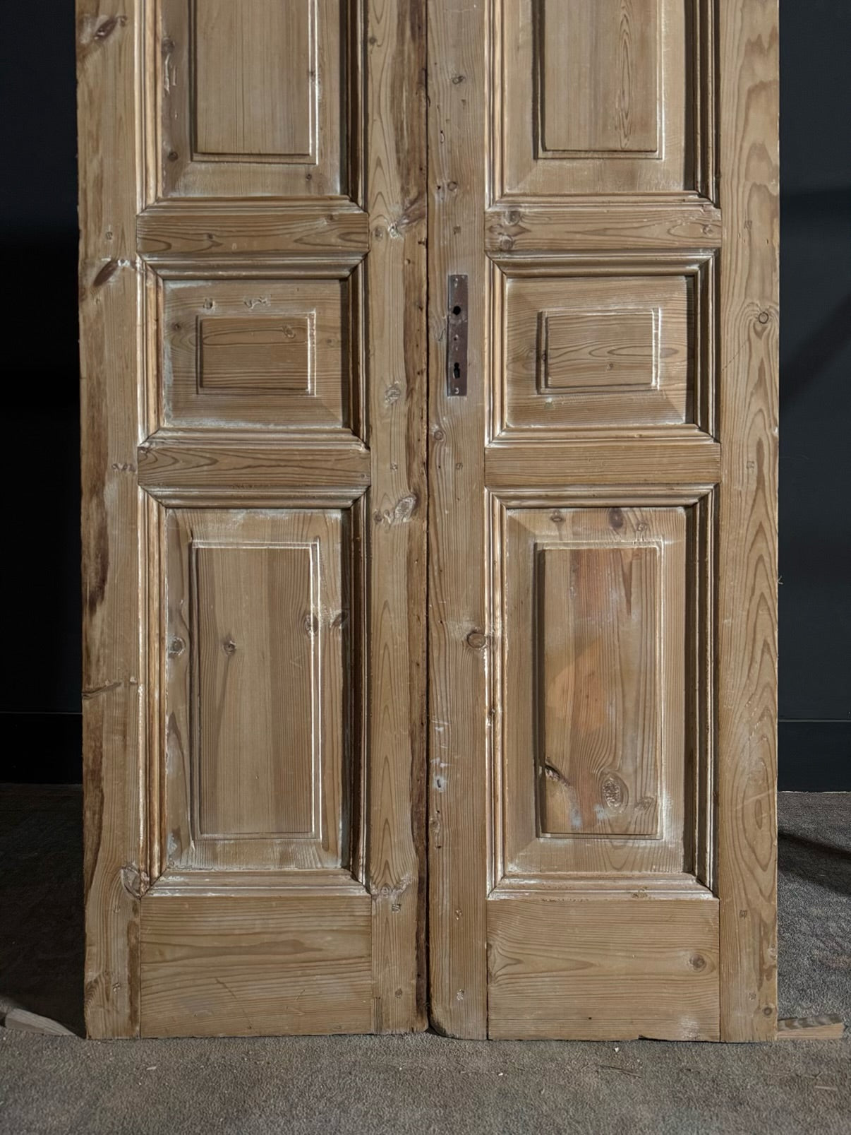 Antique 3 Panel Solid Double Doors - 37x80.5 - N636