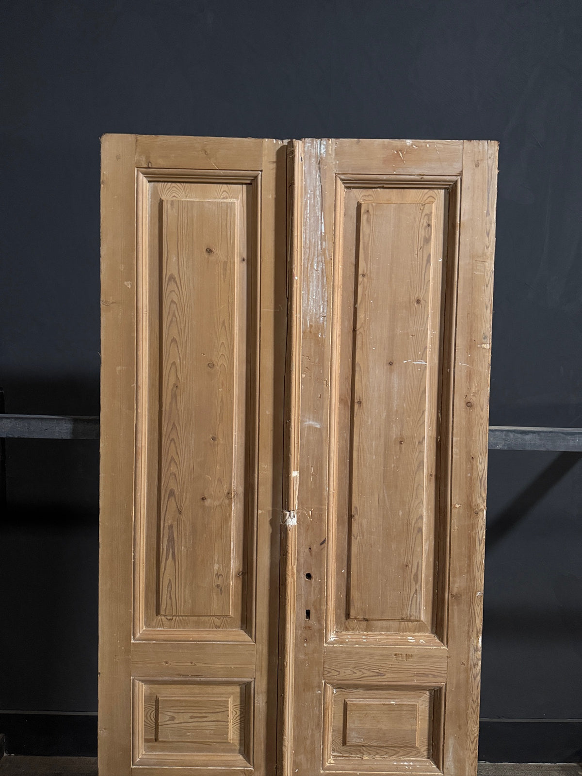 Antique 3 Panel Solid Double Doors - 35.5x86 - N680