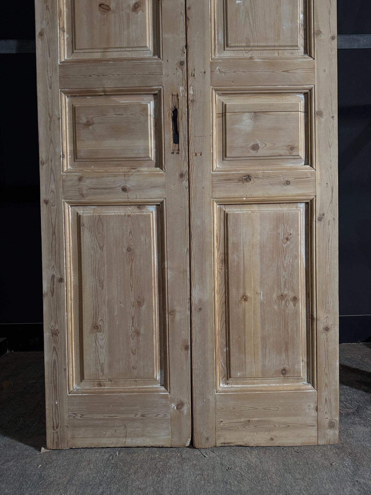 Antique 3 Panel Solid Double Doors - 43.25x106.5 - N533