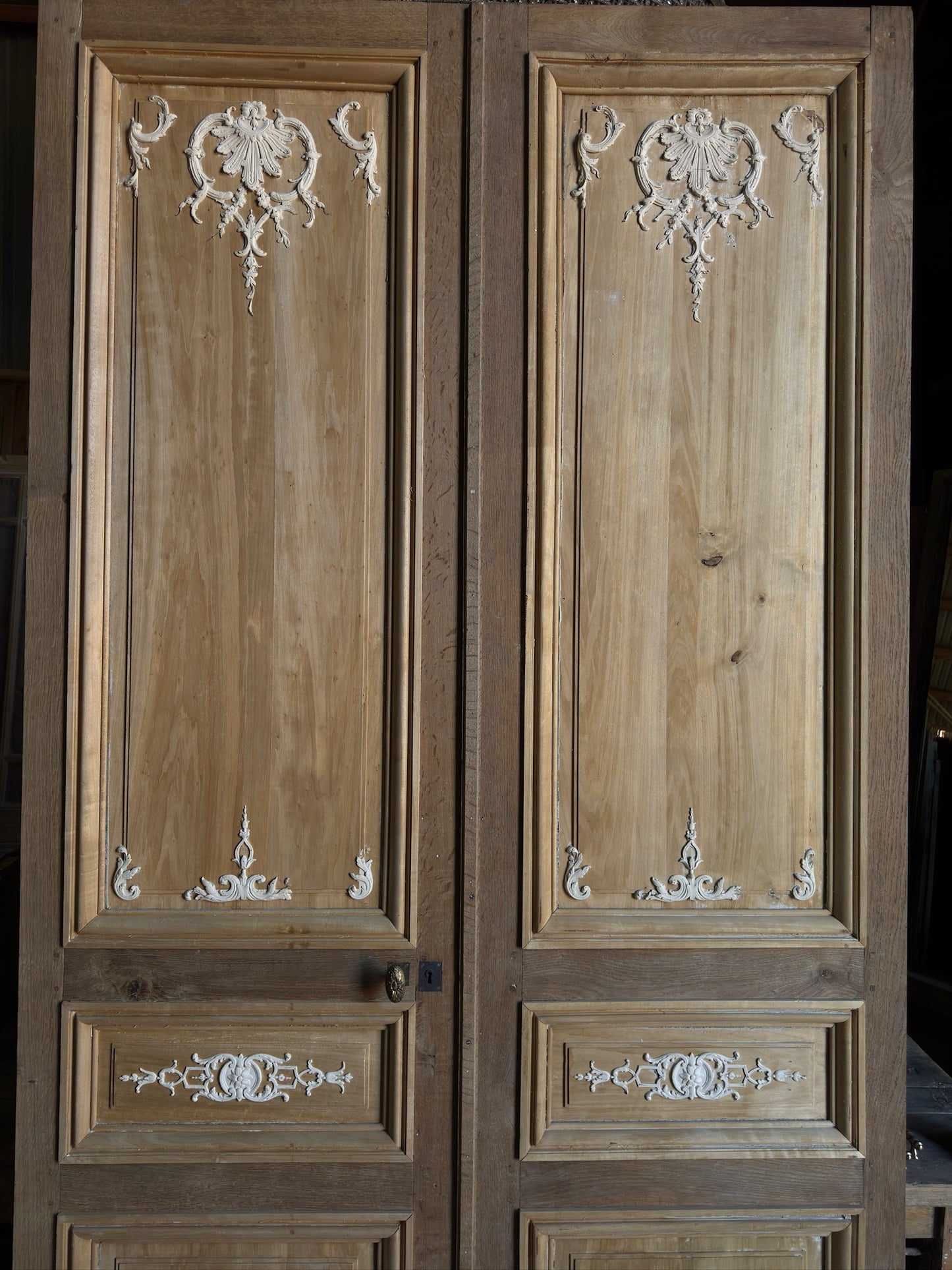 French Chateau Ornate Antique Double Doors - 55.5x106 - L268