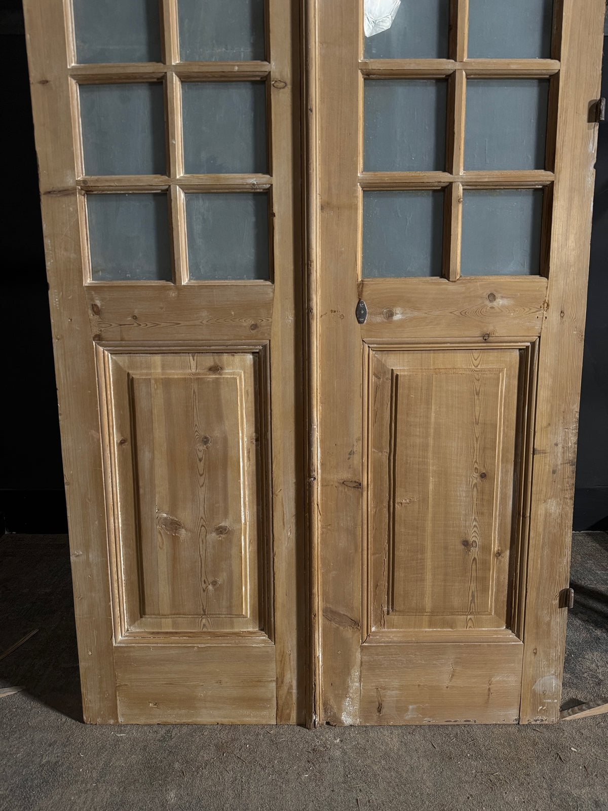 Antique Glass 16 Lite French Doors - 43.25x98.25 - N626