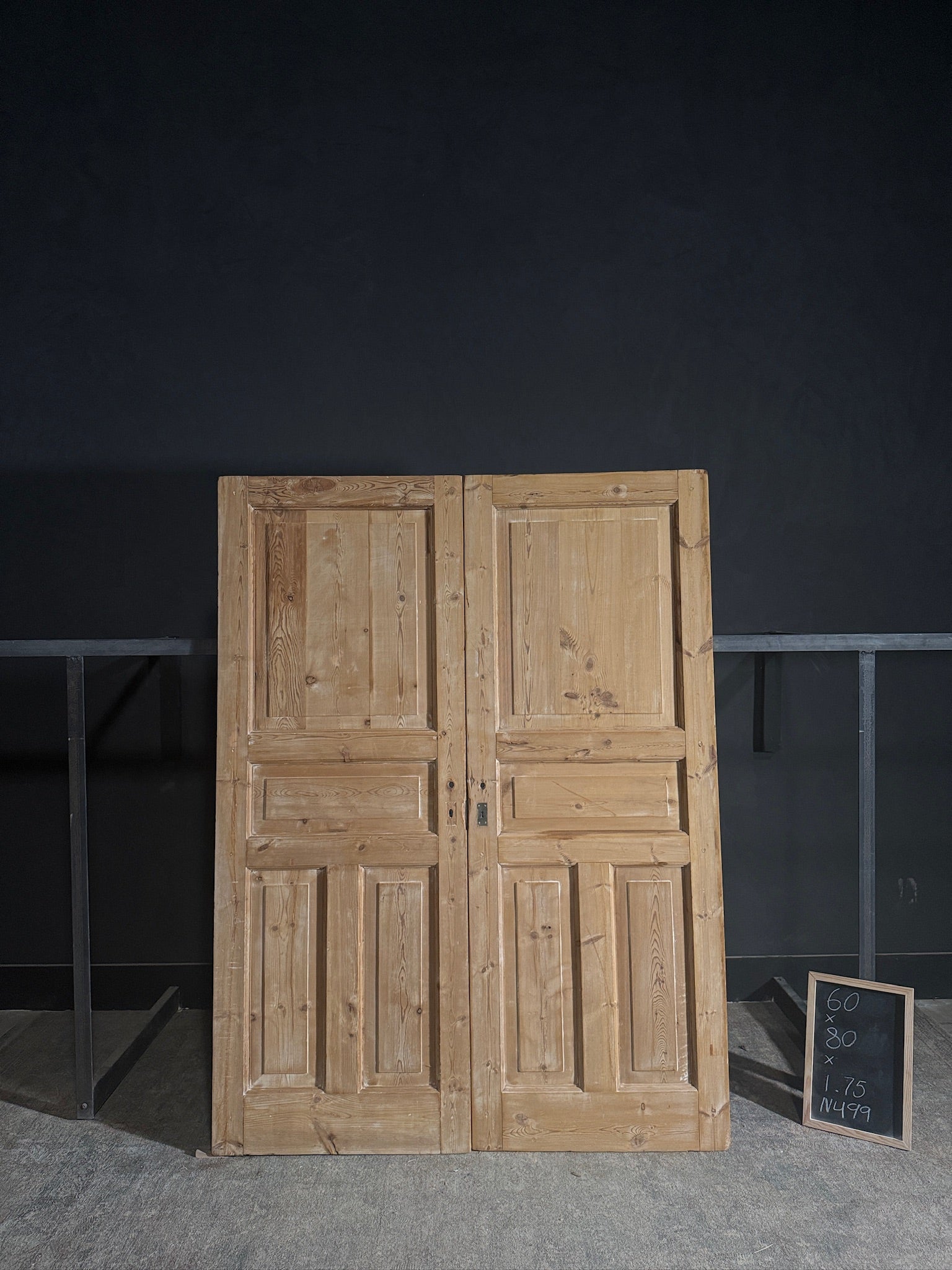 Antique 4 Panel Solid Double Doors - 60x80 - N499