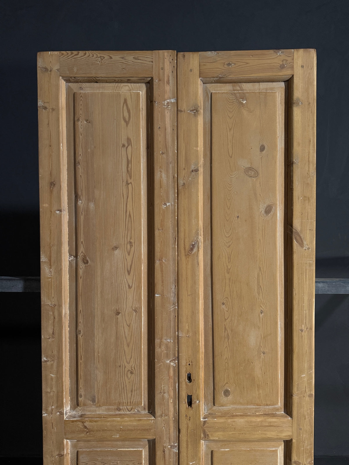 Antique 3 Panel Solid Double Doors - 39.5x92.5 - N622