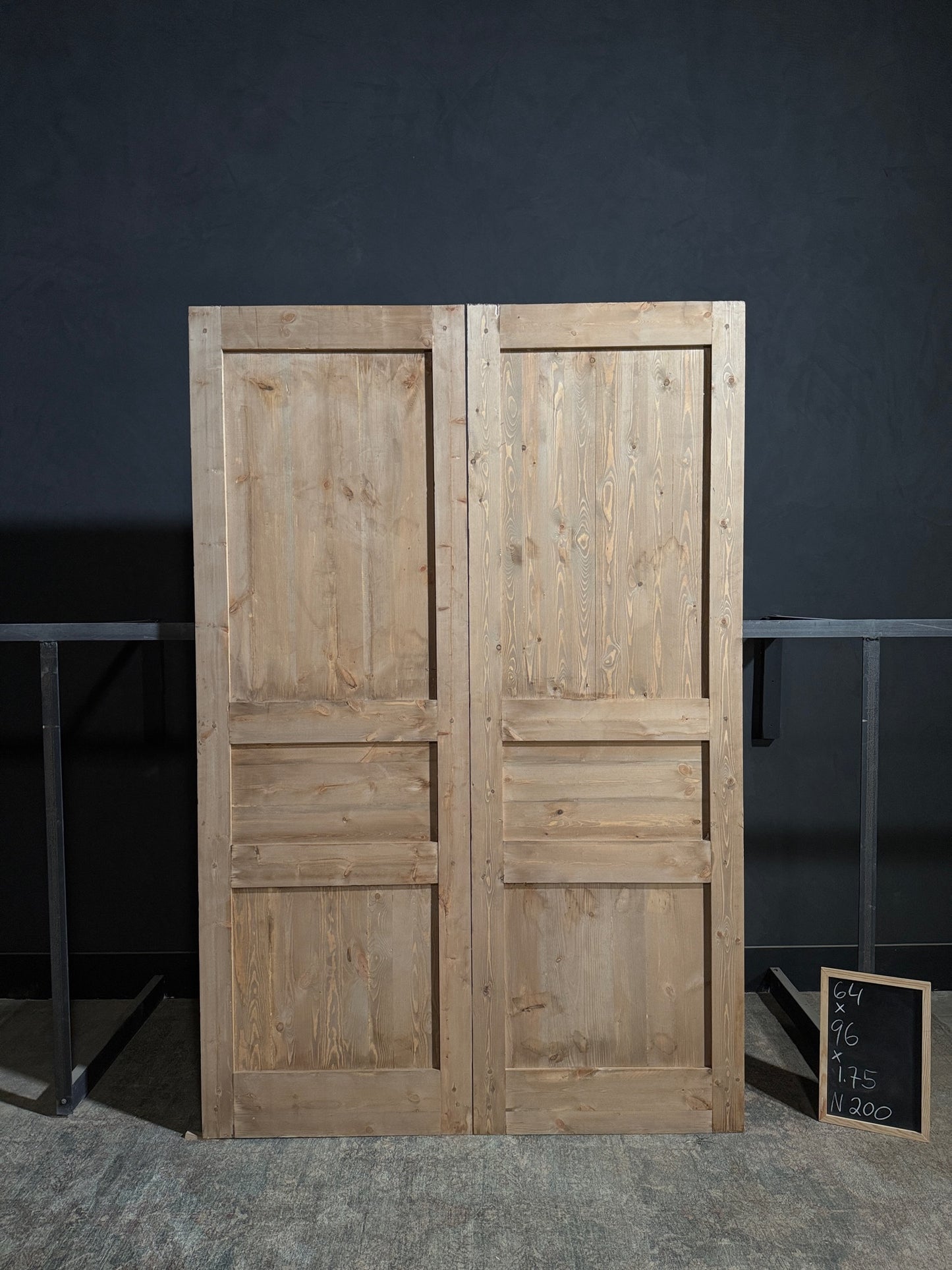 Handcrafted Whimsically Carved Solid French Doors - 64x96 - N200