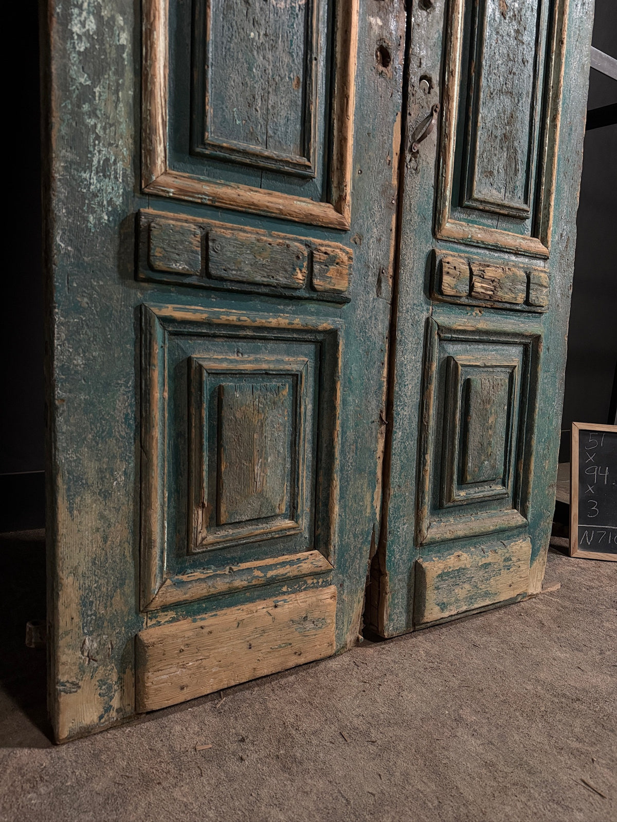 Antique Carved 2 Panel Double Doors - 51x94.5 - N710