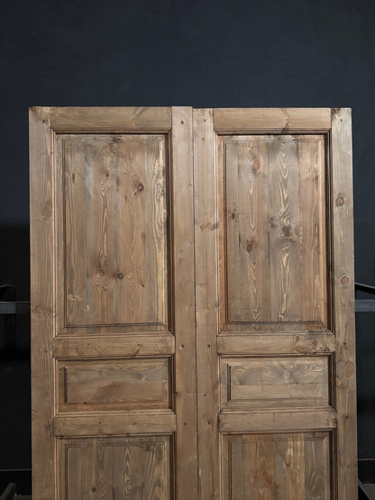Handcrafted 3 Panel Solid French Doors - 62x96 - N807