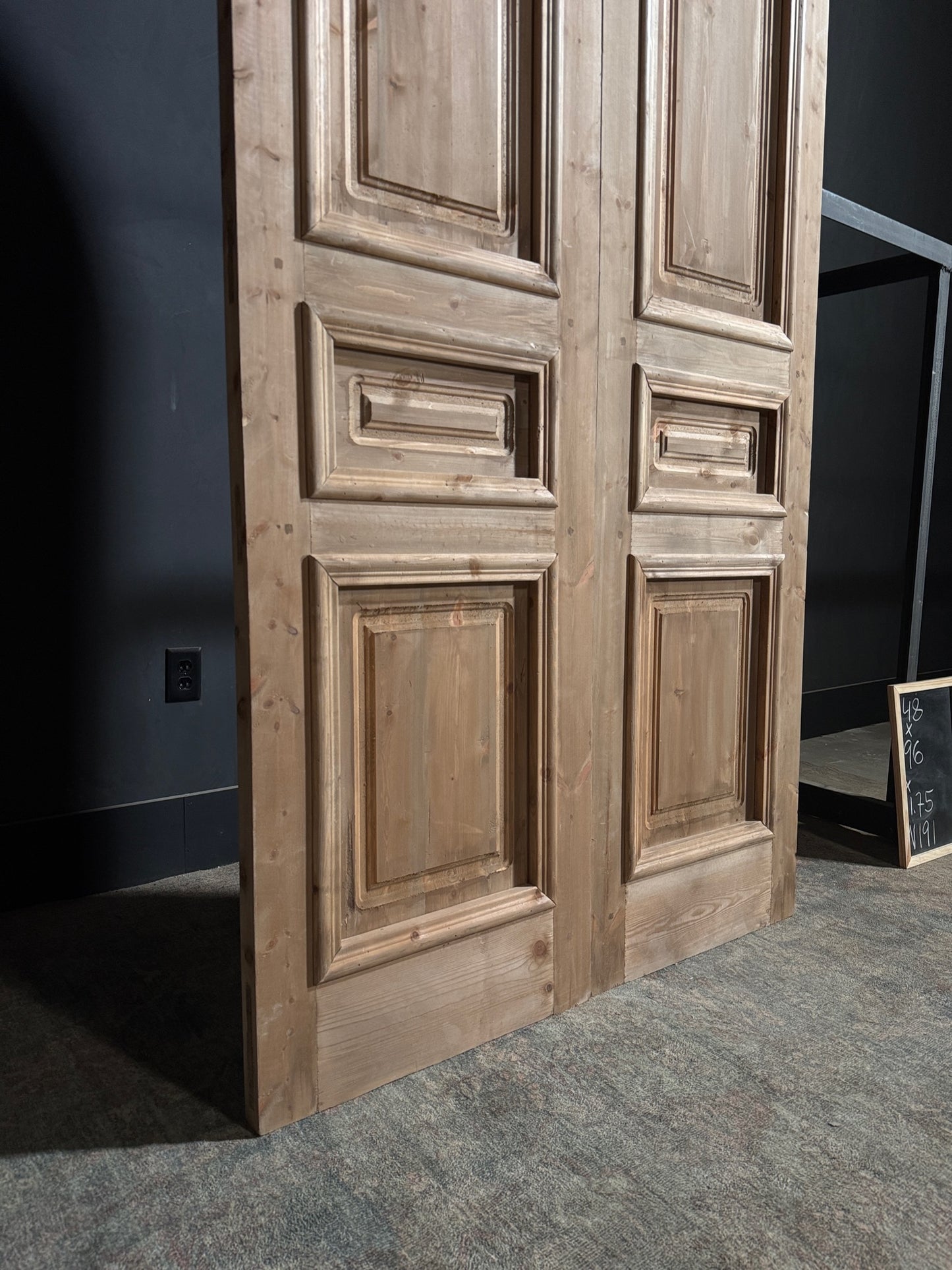 Handcrafted 3 Panel Arched Double Doors - 48x96 - N191
