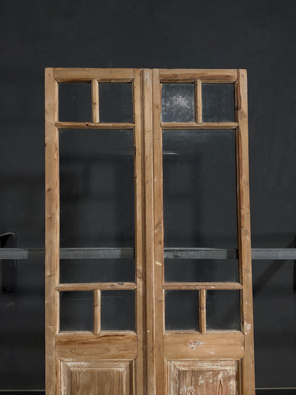 Antique Glass 4 Lite French Doors - 42.5x98.5 - N371